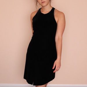 JSC Velvet Front Slit Dress